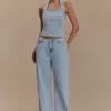 Caitlin Mid Rise Denim Jeans – Light Blue