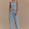 Caitlin Mid Rise Denim Jeans – Light Blue