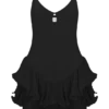 Calantha Ruffle Mesh Mini Dress – Black Calantha Ruffle Mesh Mini Dress – Black