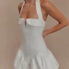 Calipso Halter Mini Dress – White Calipso Halter Mini Dress – White
