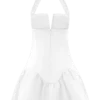 Calipso Halter Mini Dress – White Calipso Halter Mini Dress – White
