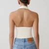 Calla Collared Sleeveless Halter Top – Ivory Calla Collared Sleeveless Halter Top – Ivory