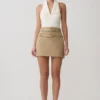 Calla Collared Sleeveless Halter Top – Ivory Calla Collared Sleeveless Halter Top – Ivory