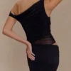Callen One Shoulder Slinky Maxi Dress – Black Callen One Shoulder Slinky Maxi Dress – Black