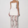 Camille Beaded Satin And Lace Maxi Skirt – Ivory Camille Beaded Satin And Lace Maxi Skirt – Ivory