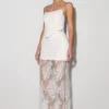Camille Beaded Satin And Lace Maxi Skirt – Ivory Camille Beaded Satin And Lace Maxi Skirt – Ivory