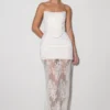 Camille Beaded Satin And Lace Maxi Skirt – Ivory Camille Beaded Satin And Lace Maxi Skirt – Ivory