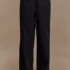 Campbell Cotton Wide Leg Pants – Black