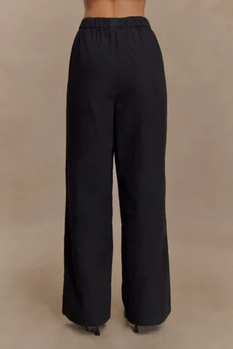 Campbell Cotton Wide Leg Pants – Black