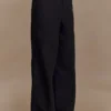 Campbell Cotton Wide Leg Pants – Black
