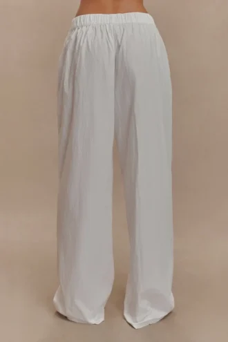Campbell Cotton Wide Leg Pants – White