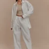 Campbell Cotton Wide Leg Pants – White