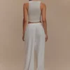 Campbell Cotton Wide Leg Pants – White