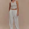Campbell Cotton Wide Leg Pants – White