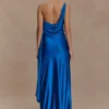 Carah Satin And Chiffon Maxi Dress – Cobalt