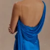 Carah Satin And Chiffon Maxi Dress – Cobalt