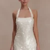 Caralee Sequin Halter Mini Dress – Ivory
