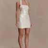 Caralee Sequin Halter Mini Dress – Ivory