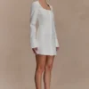 Carina Peplum Cotton Shirt Dress – White