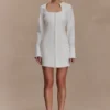Carina Peplum Cotton Shirt Dress – White