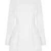 Carina Peplum Cotton Shirt Dress – White