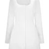 Carina Peplum Cotton Shirt Dress – White