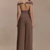 Carley Off Shoulder Knit Top – Cacao Brown