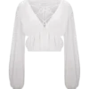 Carlie Chiffon Cross Tie Top – Ivory