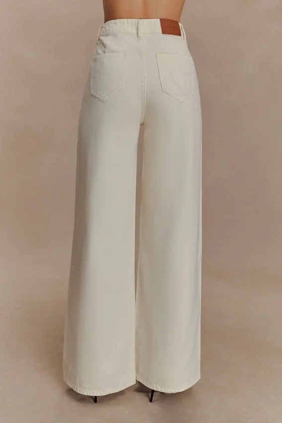 Carmella Embroided Jeans – Ecru Carmella Embroided Jeans – Ecru