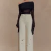 Carmella Embroided Jeans – Ecru Carmella Embroided Jeans – Ecru