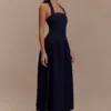 Caroline Denim Halter Midi Dress – Indigo Blue