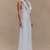 Carolyn Linen Bubble Maxi Dress – White Carolyn Linen Bubble Maxi Dress – White