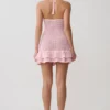 Carrisa Crochet Knit Mini Dress – Baby Pink Carrisa Crochet Knit Mini Dress – Baby Pink