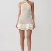Carrisa Crochet Knit Mini Dress – White Carrisa Crochet Knit Mini Dress – White