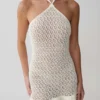 Carrisa Crochet Knit Mini Dress – White Carrisa Crochet Knit Mini Dress – White