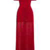 Caspian Slinky And Mesh Off Shoulder Maxi Dress – Ruby Caspian Slinky And Mesh Off Shoulder Maxi Dress – Ruby