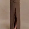 Cassie Column Maxi Skirt – Cacao Brown