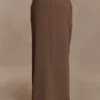 Cassie Column Maxi Skirt – Cacao Brown