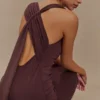 Catelyn Asymmetrical Scuba Jersey Midi Dress – Cacao Brown Catelyn Asymmetrical Scuba Jersey Midi Dress – Cacao Brown