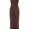 Catelyn Asymmetrical Scuba Jersey Midi Dress – Cacao Brown Catelyn Asymmetrical Scuba Jersey Midi Dress – Cacao Brown