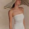 Cecil Straw Maxi Hat – Black And Neutral Stripe