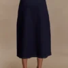 Cecilia Denim A-Line Midi Skirt – Indigo Blue