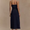 Cecilia Denim A-Line Midi Skirt – Indigo Blue