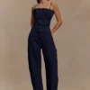 Cecilia Denim Frill Corset – Indigo Blue
