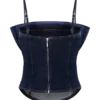 Cecilia Denim Frill Corset – Indigo Blue
