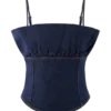 Cecilia Denim Frill Corset – Indigo Blue