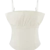 Cecilia Denim Frill Corset – White