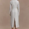 Cecilie Cut Out Shirt Midi Dress – White