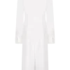 Cecilie Cut Out Shirt Midi Dress – White