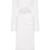 Cecilie Cut Out Shirt Midi Dress – White